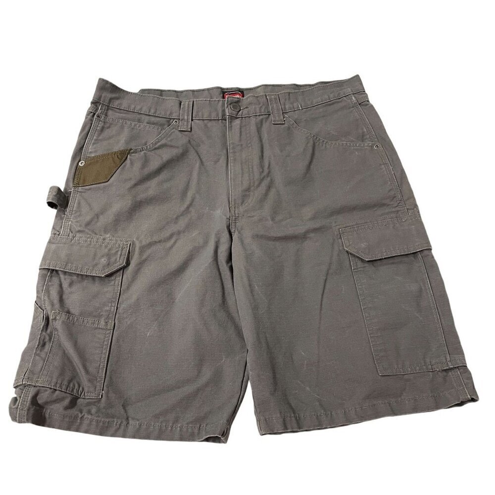 Wrangler Workwear Mens Cargo Shorts 36 Gray 100% Cotton